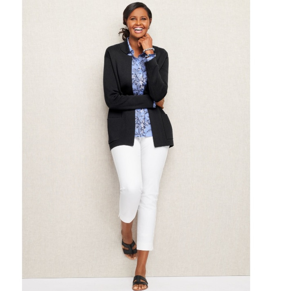 TALBOTS CHATHAM CROP PANTS - WHITE